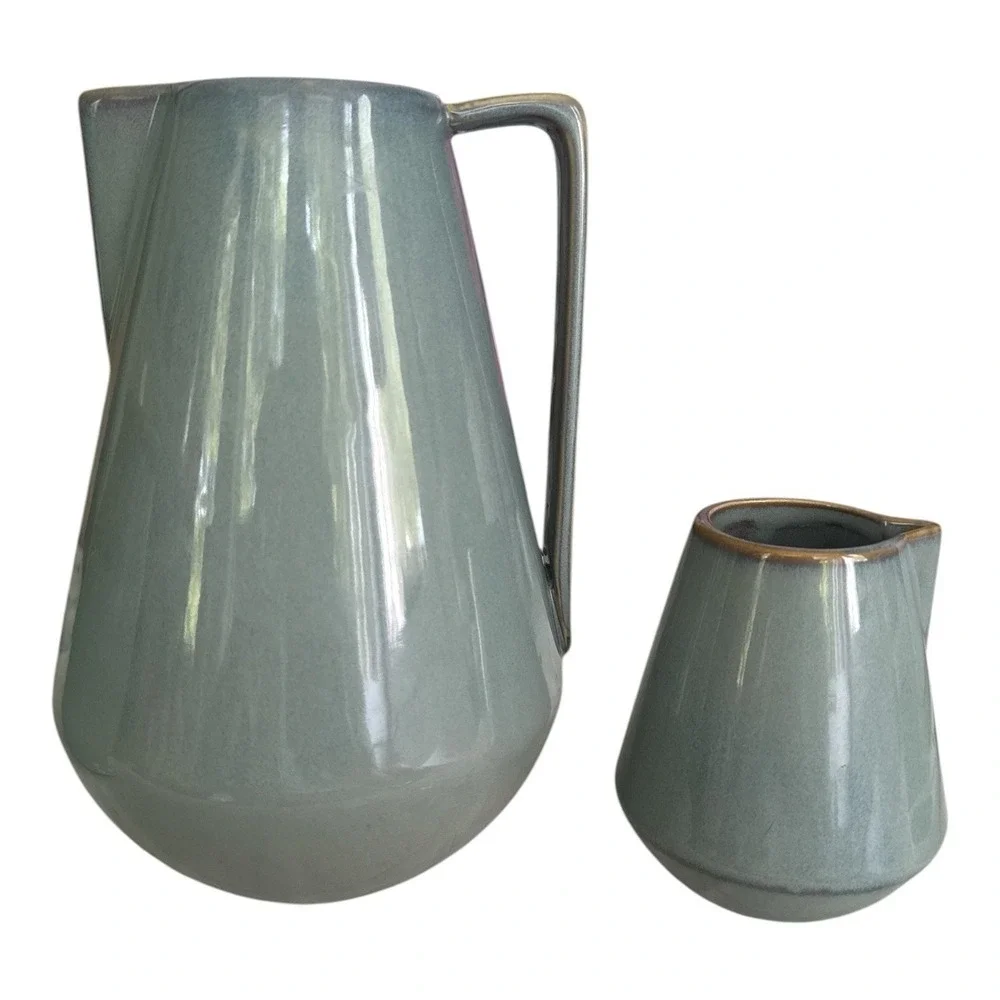 Ferm Living Neu Ceramic Pitcher & Creamer Jug Grey Modern Scandinavian Mint Cond